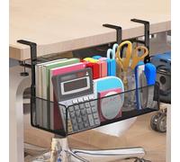 VINGAA Organiseur de fichiers à suspendre, pince sur tiroir de bureau, rangement latéral à suspendre, grande capacité sous une table, magazine, documents, organiseur de bureau latéral en acier, facile