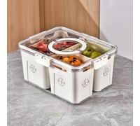 VINGAA Organiseur de réfrigérateur, bacs de rangement empilables pour réfrigérateur, conteneurs à légumes pour réfrigérateur avec couvercles et poignée, bacs de rangement de réfrigérateur avec