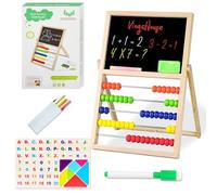 VingaHouse Boulier Règle Calcul Abacus Mathématique, Calculatrice Enfants | Abacus Counting Frame avec Tableau Noir et Tableau Blanc avec Autocollant Magnétique Jouet éducatif pour Les à partir de 3