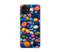 vingarshern Coque Compatible avec Blackview OSCAL C20 / OSCAL C20 Pro,Housse en Silicone Transparent Souple Ultra Fine Légère,Antichoc et Antrayures avec Design Motivé - Pierres colorées