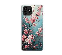 vingarshern Coque Compatible avec Blackview OSCAL C20 / OSCAL C20 Pro,Housse en Silicone Transparent Souple Ultra Fine Légère,Antichoc et Antrayures avec Design Motivé - Fleurs de Prunier