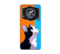 vingarshern Coque Compatible avec CUBOT A30,Housse en Silicone Transparent Souple Ultra Fine Légère,Antichoc et Antrayures avec Design Motivé - Chat & Papillon