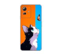 vingarshern Coque Compatible avec CUBOT Note 50,Housse en Silicone Transparent Souple Ultra Fine Légère,Antichoc et Antrayures avec Design Motivé - Chat & Papillon