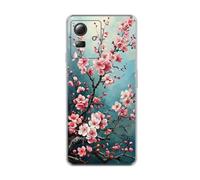 vingarshern Coque Compatible avec CUBOT Note 50,Housse en Silicone Transparent Souple Ultra Fine Légère,Antichoc et Antrayures avec Design Motivé - Fleurs de Prunier