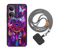 vingarshern Coque Compatible avec Honor X7 Antichoc Silicone Bumper Case Étui de Protection Housse Coque avec Motif,Souple Coque avec Cordon Detachable,Dream Catcher
