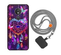 vingarshern Coque Compatible avec Motorola Moto G7 Power Antichoc Silicone Bumper Case Étui de Protection Housse Coque avec Motif,Souple Coque avec Cordon Detachable,Dream Catcher