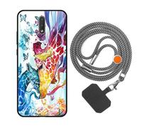 vingarshern Coque Compatible avec Nokia 2.3 Antichoc Silicone Bumper Case Étui de Protection Housse Coque avec Motif,Souple Coque avec Cordon Detachable,Girafe