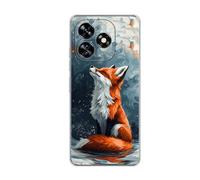 vingarshern Coque Compatible avec Oukitel C51,Housse en Silicone Transparent Souple Ultra Fine Légère,Antichoc et Antrayures avec Design Motivé - Renard