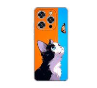 vingarshern Coque Compatible avec Oukitel WP52 5G,Housse en Silicone Transparent Souple Ultra Fine Légère,Antichoc et Antrayures avec Design Motivé - Chat & Papillon
