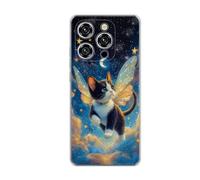 vingarshern Coque Compatible avec Oukitel WP52 5G,Housse en Silicone Transparent Souple Ultra Fine Légère,Antichoc et Antrayures avec Design Motivé - Chat Volant