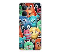 vingarshern Coque Compatible avec Redmi 15C 5G/4G,Housse en Silicone Transparent Souple Ultra Fine Légère,Antichoc et Antrayures avec Design Motivé - Petits Monstres