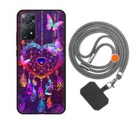 vingarshern Coque Compatible avec Redmi Note 11 Pro 5G Antichoc Silicone Bumper Case Étui de Protection Housse Coque avec Motif,Souple Coque avec Cordon Detachable,Dream Catcher