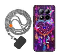 vingarshern Coque Compatible avec Redmi Note 15 Pro+ 5G Antichoc Silicone Bumper Case Étui de Protection Housse avec Motif,Souple Coque avec Cordon Detachable,Dream Catcher