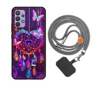 vingarshern Coque Compatible avec Samsung Galaxy A32 5G Antichoc Silicone Bumper Case Étui de Protection Housse Coque avec Motif,Souple Coque avec Cordon Detachable,Dream Catcher