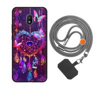 vingarshern Coque Compatible avec Samsung Galaxy J2 2018 Antichoc Silicone Bumper Case Étui de Protection Housse Coque avec Motif,Souple Coque avec Cordon Detachable,Dream Catcher