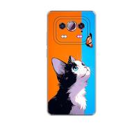 vingarshern Coque Compatible avec Ulefone Armor 25T Pro 5G,Housse en Silicone Transparent Souple Ultra Fine Légère,Antichoc et Antrayures avec Design Motivé - Chat & Papillon