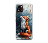 vingarshern Coque Compatible avec Vivo Y01,Housse en Silicone Transparent Souple Ultra Fine Légère,Antichoc et Antrayures avec Design Motivé - Renard