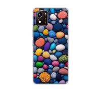 vingarshern Coque Compatible avec Vivo Y01,Housse en Silicone Transparent Souple Ultra Fine Légère,Antichoc et Antrayures avec Design Motivé - Pierres colorées