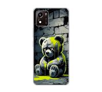 vingarshern Coque Compatible avec Vivo Y01,Housse en Silicone Transparent Souple Ultra Fine Légère,Antichoc et Antrayures avec Design Motivé - Ours Triste