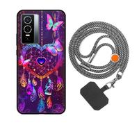 vingarshern Coque Compatible avec Vivo Y76 5G Antichoc Silicone Bumper Case Étui de Protection Housse Coque avec Motif,Souple Coque avec Cordon Detachable,Dream Catcher
