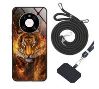 vingarshern Coque Huawei Mate 40 Pro Étui avec Cordon,Cadre Souple Housse Huawei Mate 40 Pro Coque Cordon+Arrière en Verre Trempé à Motifs,Coque avec Cordon Huawei Mate 40 Pro Lanyard Case,Motif05