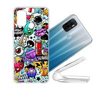 vingarshern Coque Oppo A53S Housse Cover Anti Choc Protection,Ultra Fine Bumper Case Étui Oppo A53S Coque en Silicone Souple Back Couverture,Art Graffiti