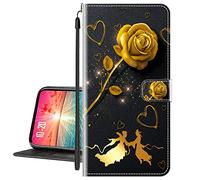 vingarshern Coque pour Sony Xperia XZ2 Compact Housse Cuir PU Couverture,Flip Cover Fermeture Magnétique Protection Portefeuille Pochette Étui Xperia XZ2 Compact Coque Cuir(Rose Dorée)