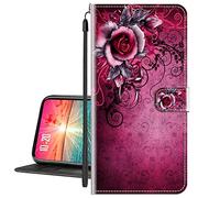 vingarshern Coque pour WIKO Y51 Housse Cuir PU Couverture,Flip Cover Fermeture Magnétique Protection Portefeuille Pochette Étui Wiko Y51 Coque Cuir(Rose Pourpre)