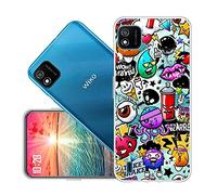 vingarshern Coque WIKO Y62 Housse Cover Anti Choc Protection,Ultra Fine Bumper Case Étui Wiko Y62 Coque en Silicone Souple Back Couverture,Art Graffiti