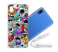 vingarshern Coque Xiaomi Redmi 7A Housse Cover Anti Choc Protection,Ultra Fine Bumper Case Étui Redmi 7A Coque en Silicone Souple Back Couverture,Art Graffiti
