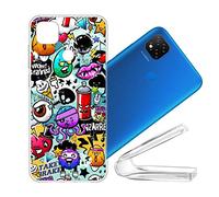 vingarshern Coque Xiaomi Redmi 9C / Redmi 9C NFC Housse Cover Anti Choc Protection,Ultra Fine Bumper Case Étui Redmi 9C Coque en Silicone Souple Back Couverture,Art Graffiti