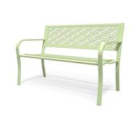 VINGLI Banc d'extérieur en métal de 127 cm avec dos floral, banc de jardin, banc de porche avant pour cour, terrasse, entrée, parc extérieur, capacité de 362,9 kg, vert