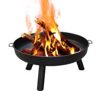 VINGO 82 cm Bol de feu, Bols de feu en fonte galvanisée avec poignées et pieds amovibles, foyer pour le jardin, panier de feu et tonneau de feu