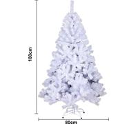 VINGO Arbre de Noël floqué Arbre de Noël PVC 180cm Arbre artificiel sapin blanc