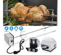 VINGO BBQ Rôtissoire Tournebroche Set tourne broche electronique Kit pour grill avec un 92 cm Moteur dans une bôitier en inox