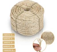 VINGO corde en sisal PREMIUM corde en sisal corde pour animaux domestiques 25-100m corde pour arbre à chat 6-8mm