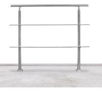 VINGO main courante aluminium, rampe d'escalier intérieur & extérieur, 100 cm, Ø 42mm, avec 2 entretoises pour le jardin, la cage d'escalier intérieure, l'entrée de la maison etc