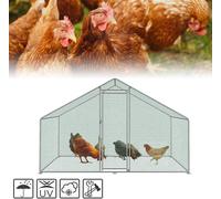 VINGO Poulailler Poulailler Enclos avec toit Enclos avec cadre en acier galvanisé et revêtement PE pour poules et oiseaux