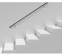 VINGO rampe d'escalier main courante 110 cm x Ø 4,2 cm inox poignée main courante murale mur rampe escalier barre parapet main courante escalier main courante ronde