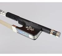 Vingobow Archet en fibre de carbone 4/4 pour violoncelle en crin de cheval naturel fait à la main, bien équilibré avec grenouille fleur de lys en ébène pour tous les niveaux de compétence