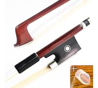 VINGOBOW Brazilwood Archet de violon 1/4 quater Taille 56 cm Grenouille en ébène Naturel Mongolie Crin de cheval blanc bien équilibré