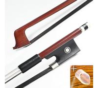 VINGOBOW Brazilwood Archet de violon 4/4 Grenouille en ébène naturel Mongolie Noir Crin de cheval bien équilibré 74,5 cm