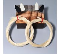 VINGOBOW Lot de 2 écheveaux de rechange pour archet de violon de 73,6 cm en crin de cheval de Mongolie écru pour violon, alto, archet
