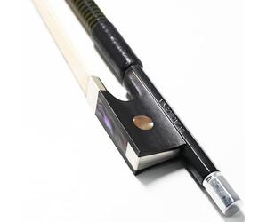 VINGOBOW nouvel archet violon en fibre de carbone 4/4 design élégant grenouille ébène véritable crin de cheval blanc mongol 102V