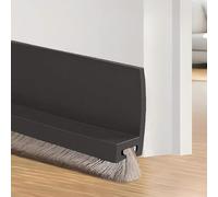 Vingspina 100cm Noir Joint de Porte, Joint Brosse Isolation Phonique Porte, Auto-adhésif et Peut être Coupé à la Taille, Boudin de Porte, Calfeutrer Bas de Porte, Emenfengtiao(Black)