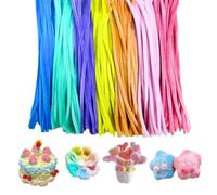 Vingspina 200 Pièces Fil Chenille Macaron, Cure Pipes, Tiges de Fils Chenille 30cm*8mm, Chenille Loisir Creatif, avec Yeux Mobiles AutocollantsPipes Cleaner pour DIY Artisanat Décoration Fournitures