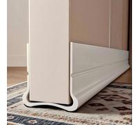 Vingspina 93cm Blanc Calfeutrer Bas de Porte, Silicone Bande D'étanchéité Pas Besoin de Coller, Isolation Phonique Porte, Boudin de Porte Anti Courant d'air Calfeutrer Seuil Porte, (White)