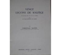 Vingt leçons de solfège Manen Christian Manen Christian (Auteur)