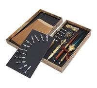 VINGVO Kit stylo plume Ensemble de stylo plume calligraphie écriture dessin plume Dip Kit Vintage Art Craft Collection (SP248011R