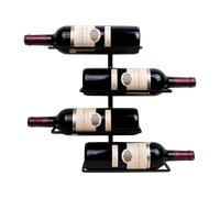 Vinikea Carlo - Montage mural - Métal noir - 4 bouteilles